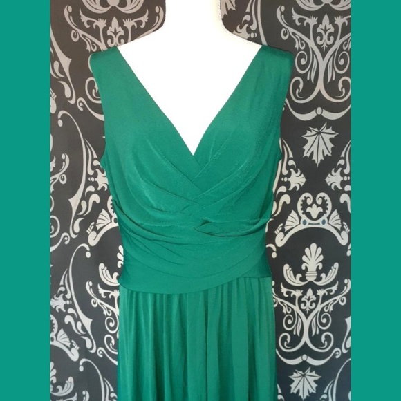 Suzi Chin for Maggy Boutique Green Dress Size 14 - Picture 2 of 8